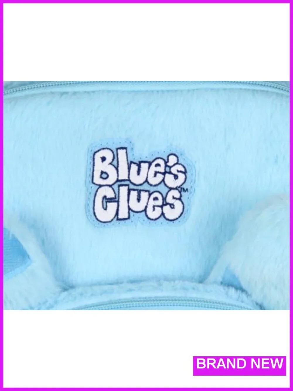 Blue's Clues Fuzzy Soft Character Cartoon Face Backpack for Daily Use